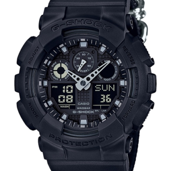 Casio G-Shock GA100BBN-1A Men's Monotone Black